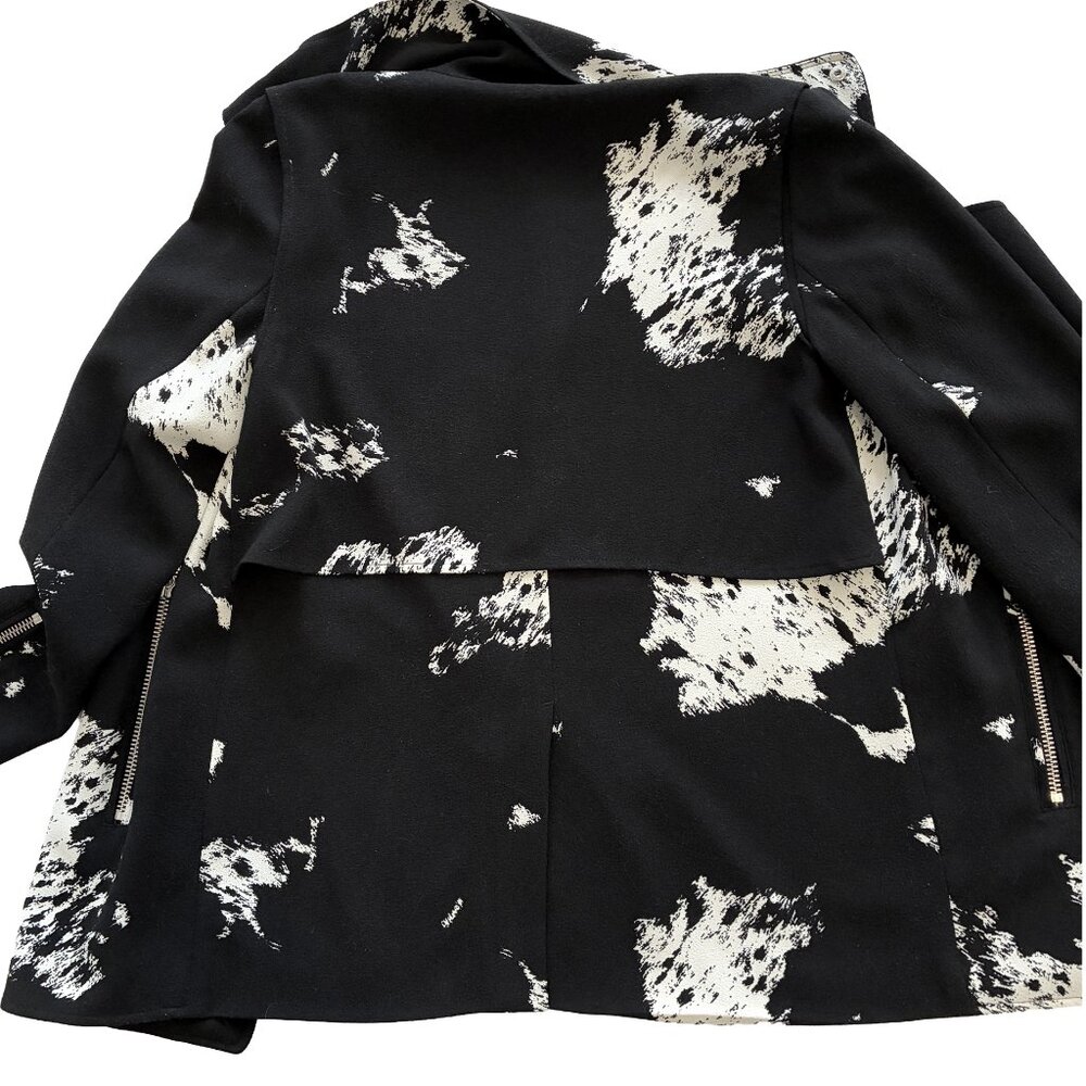 Wilfred Black&White Abstract Print Double-Breasted Summer Trench Jacket - Picture 3 of 6